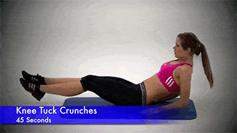 Knee tuck crunches