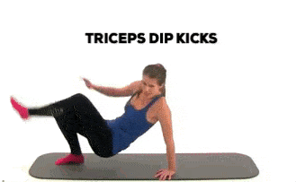 triceps dip kicks