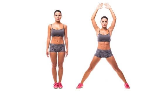 How to perform the jumping jacks