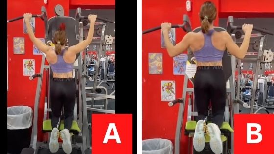 Assisted pullups, back workouts for women