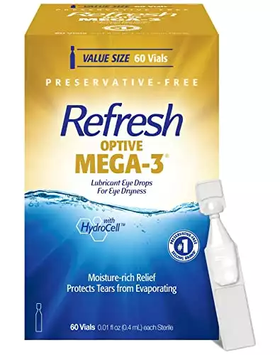Refresh Optive Mega-3 Lubricant Eye Drops, Preservative-Free