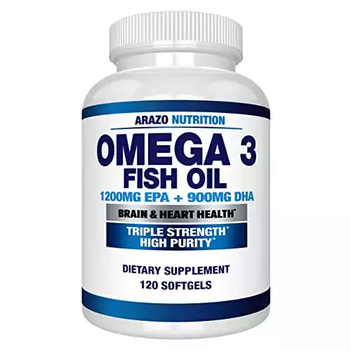 Omega 3 Fish Oil 4,080mg - High EPA 1200mg + DHA 900mg Triple Strength Burpless Softgels