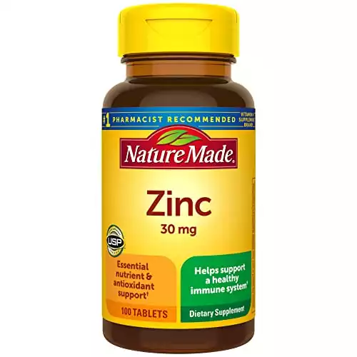 Nature Made Zinc 30 mg, Dietary Supplement for Immune Health and Antioxidant Support