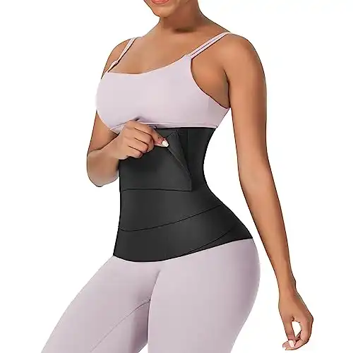 Wonder-Beauty Waist Trainer for Women under clothes Waist Bandage Wrap with Loop Tummy Wraps for Stomach Free Size